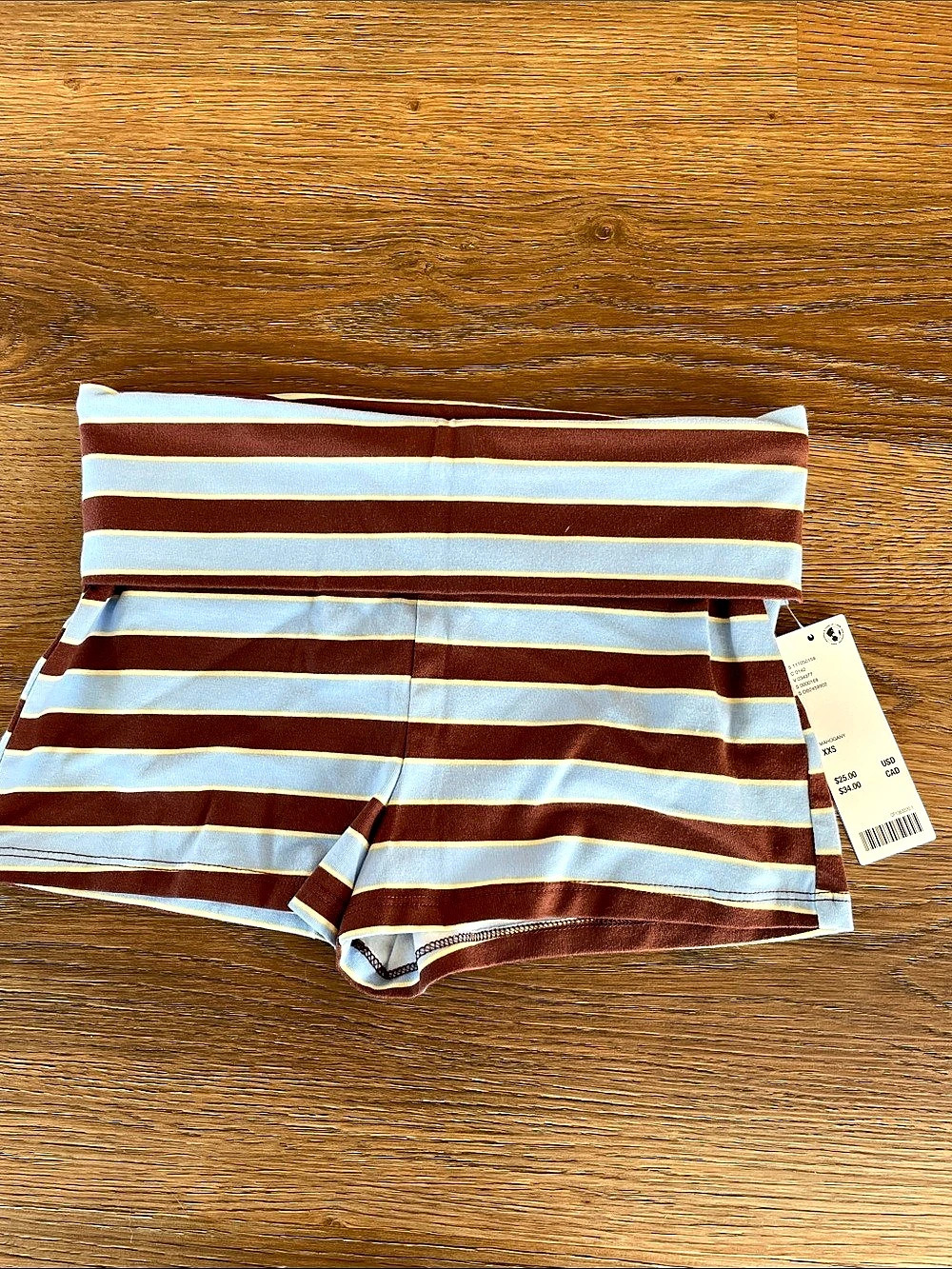 Urban outfittersStriped High Waist Shorts in Blue & Brown NWT